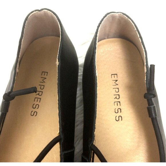 Empress Square Toe Black Ballet Flat Shoes Soft Comfy Leather Eur Size 41 US 10 - Picture 10 of 12